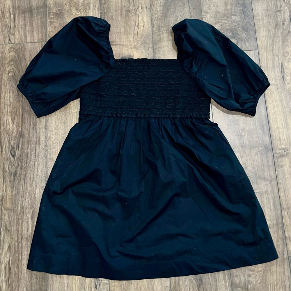 American Eagle Babydoll Puff Sleeve Mini Dress Black XL NWT